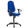 Profi-Bürostuhl ERGO SYDNEY mit blauem Stoffbezug, Armlehnen und Rollen von Topstar