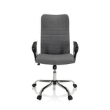 Sedia Home Office ARTON 40 grigia con braccioli e base lucida a cinque ruote di hjh OFFICE – vista a 360° (vista frontale 0°)