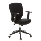 Sedia da ufficio professionale TRAFFIC 20 nera con braccioli e base a cinque ruote di hjh OFFICE – vista a 360° (vista frontale a tre quarti 40°)