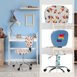 Sedia girevole per bambini KID BUBBLE con motivo arcobaleno, giocattolo pop-it sullo schienale e base regolabile in altezza di hjh OFFICE