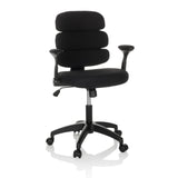Sedia girevole per bambini KID ERGOLINO B nera con schienale imbottito e base a cinque ruote di hjh OFFICE – vista a 360° (vista frontale 15°)