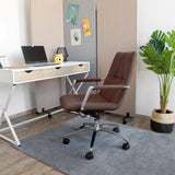 Sedia Home Office SARANTO II in marrone medio con braccioli e ruote di hjh OFFICE
