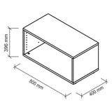 Disegno tecnico del corpo FlexWall di 800 × 400 mm di hjh OFFICE PRO