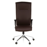Poltrona di lusso MURANO 20 marrone scuro con braccioli e base a cinque ruote di hjh OFFICE – vista a 360° (vista frontale 0°)