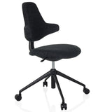 Sedia da ufficio professionale PALIANO nera con imbottitura e base a cinque ruote di hjh OFFICE – vista a 360° (vista frontale a tre quarti 45°)
