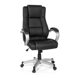 Sedia da gaming RELAX CL180 nera con imbottitura e base a cinque ruote di MyBuero – vista a 360° (vista frontale 20°)