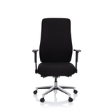 Sedia da ufficio professionale FORCOM nera con braccioli e base a cinque ruote di hjh OFFICE – vista a 360° (vista frontale 0°)