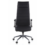 Poltrona di lusso ASPERA 20 nera con imbottitura trapuntata e base a cinque ruote di hjh OFFICE – vista a 360° (vista frontale 0°)