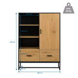 Disegno dimensionale del Classificatore AMIO H con 100 × 140 cm di hjh LIVING