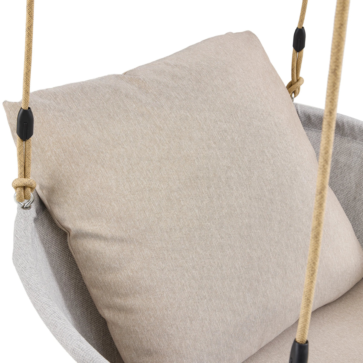 Cuscino beige della sedia sospesa Skylo con sospensione in corda di hjh LIVING