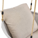 Cuscino beige della sedia sospesa Skylo con sospensione in corda di hjh LIVING
