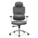Sedia da ufficio professionale Ergomy WF 2 grigia in tessuto con base a cinque ruote di hjh OFFICE – vista a 360° (vista frontale 0°)