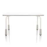 Scrivania per bambini KID GRO T grigio chiaro con struttura bianca e piedini grigi di hjh OFFICE – vista a 360° (vista frontale 0°)