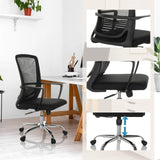 Sedia Home Office STAR-TEC S imbottita nera con schienale in rete e pistone a gas di hjh OFFICE