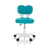 Sedia girevole per bambini KIDDY TOP W blu con struttura bianca e base a cinque ruote di hjh OFFICE – vista a 360° (vista frontale 0°)