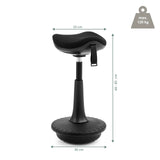 Disegno tecnico dell'ausilio per la posizione eretta Balance Sit Ergo con un'altezza di 60–83 cm di hjh OFFICE