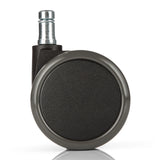 Rotelle per Sedia 5x ROLO 11mm/65mm nere per pavimenti duri con perno in metallo argentato di hjh OFFICE