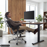 Poltrona di lusso ERGOHUMAN PLUS LEGPRO GEN2 con schienale in rete in nero di hjh OFFICE (immagine generata dall’IA)