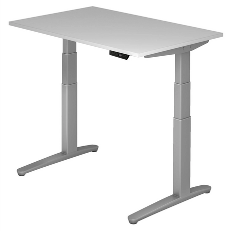 Elektrisch höhenverstellbarer Schreibtisch XBHM 12 SS in Grau mit digitalem Display von hjh OFFICE PRO