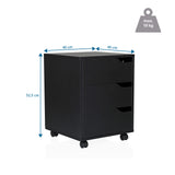 Disegno tecnico della cassettiera con rotelle ORGANISER I di 40 × 40 × 52,5 cm e carico massimo 10 kg di hjh OFFICE