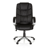 Poltrona Home Office RELAX BY155 nera con braccioli e base a cinque ruote di MyBuero – vista a 360° (vista frontale 0°)