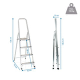 Disegno tecnico della Scala richiudibile SOLID II con un'altezza di 139 cm e una portata di 150 kg di hjh OFFICE
