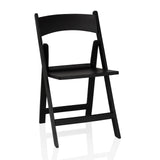 Sedia da esterno nera TRAVANO 1 con schienale e struttura quadrata di hjh LIVING – vista a 360° (vista frontale 14°)
