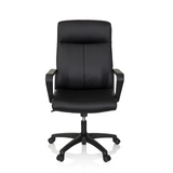 Poltrona professionale LISSO nera con braccioli e base a cinque ruote di hjh OFFICE – vista a 360° (vista frontale 0°)