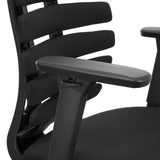 Bracciolo regolabile della sedia da ufficio professionale ERGO LINE ECO in nero con rivestimento in tessuto di hjh OFFICE