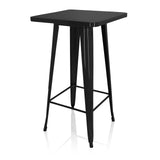 Tavolo da bar nero VANTAGGIO HIGH T con piano quadrato e due traverse di hjh OFFICE – vista a 360° (vista frontale a tre quarti 60°)