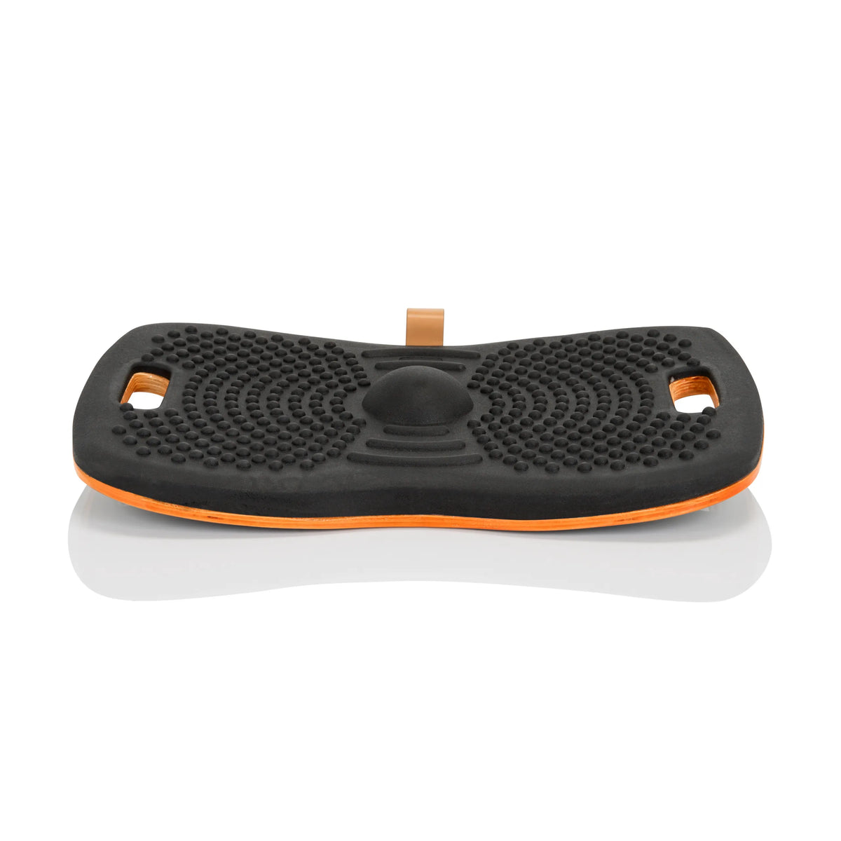 Balance board ACTIV nera con struttura a rilievi e nucleo arancione di hjh OFFICE – vista a 360° (vista frontale 0°)