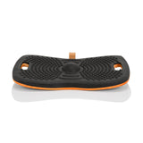 Balance board ACTIV nera con struttura a rilievi e nucleo arancione di hjh OFFICE – vista a 360° (vista frontale 0°)