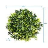 Disegno dimensionale del Pannello vegetale LEAFLUXE WALL 2 con 60 × 60 cm e una profondità di 22 cm di hjh LIVING