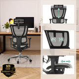 Poltrona di lusso ERGOHUMAN SLIM ULTRA GEN2 con poggiatesta, schienale e profondità del sedile regolabili di hjh OFFICE