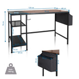 Disegno tecnico della Scrivania WORKSPACE H I con dimensioni 120 × 60 cm e una portata di 100 kg di hjh OFFICE