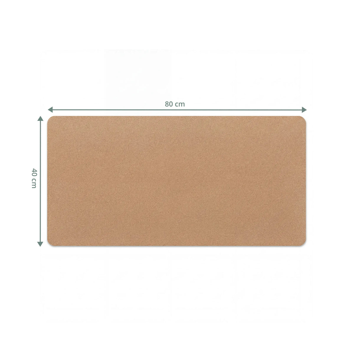 Vista dimensionale del Sottomano da Scrivania Padflux Terra in marrone, 80 × 40 cm di hjh OFFICE