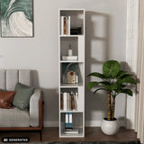 Scaffale KALAG S bianco con quattro scomparti aperti di hjh LIVING (immagine generata dall’IA)