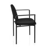 Sedia a quattro gambe XT 700 nera con braccioli e seduta imbottita di hjh OFFICE – vista a 360° (profilo laterale 100°)