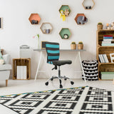 Sedia girevole per bambini KIDDY COMFORT I in grigio e turchese con base a rotelle in metallo di hjh OFFICE