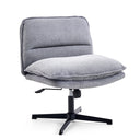Dunkelgrauer Loungesessel Criss-Cross 20 mit strukturiertem Stoffbezug und schwarzem Sternfuß von hjh LIVING