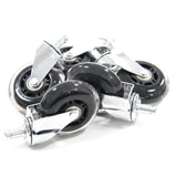 Cinque rotelle per sedia 5x ROLO SKATE CT 11mm/75mm argentate per pavimenti duri con battistrada neri di hjh OFFICE