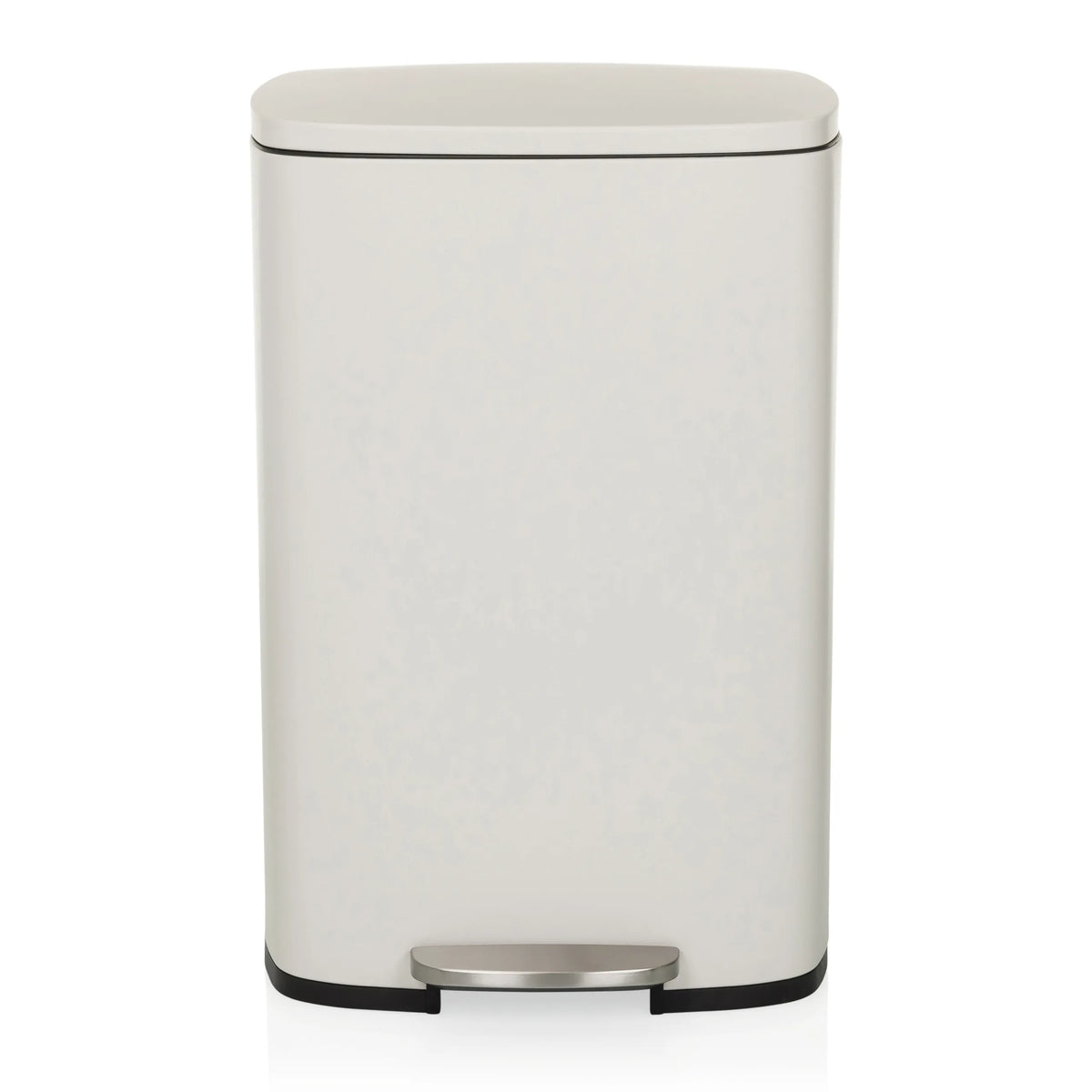 Cestino CLEAN XV beige con coperchio e pedale di hjh OFFICE – vista a 360° (vista frontale 0°)