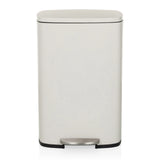 Cestino CLEAN XV beige con coperchio e pedale di hjh OFFICE – vista a 360° (vista frontale 0°)