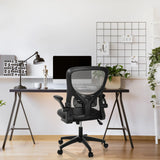 Sedia Home Office BELIO nera con schienale in rete e braccioli di hjh OFFICE