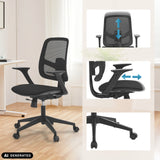 Sedia Home Office Malio in nero con schienale e braccioli regolabili di hjh OFFICE (immagine generata dall’IA)