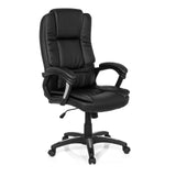 Sedia Home Office RELAX CL120 nera con imbottitura e base a cinque ruote di MyBuero – vista a 360° (vista frontale a tre quarti 40°)