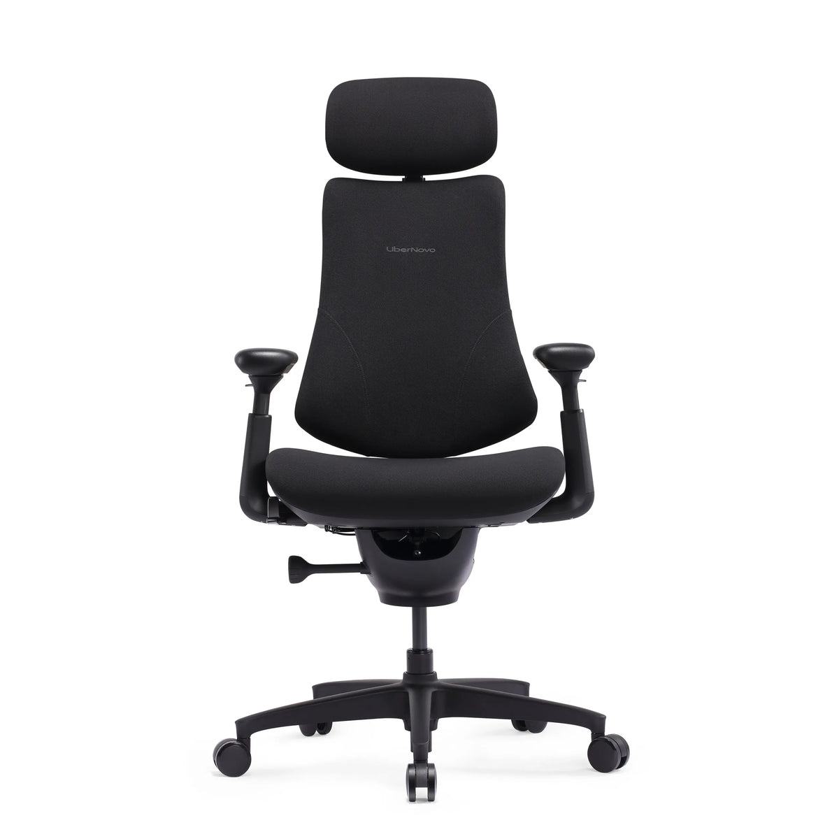 Schwarzer High-End-Bürostuhl LiberNovo Omni SE mit Kopfstütze und verstellbaren Armlehnen von Libernovo