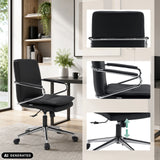 Sedia Home Office Rovento nera con braccioli e base a rotelle cromata di hjh OFFICE