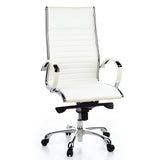 Poltrona professionale PARMA 20 bianco crema con cuciture a croce e base a cinque ruote di hjh OFFICE – vista a 360° (vista frontale 20°)