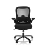 Sedia girevole XXL INSTRUCTOR SW I nera con schienale in rete, braccioli e base a cinque ruote di hjh OFFICE – vista a 360° (vista frontale 0°)